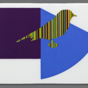 STRIPED BIRD IN ELLSWORTH PURPLE SQUARE AND BLUE WEDGE