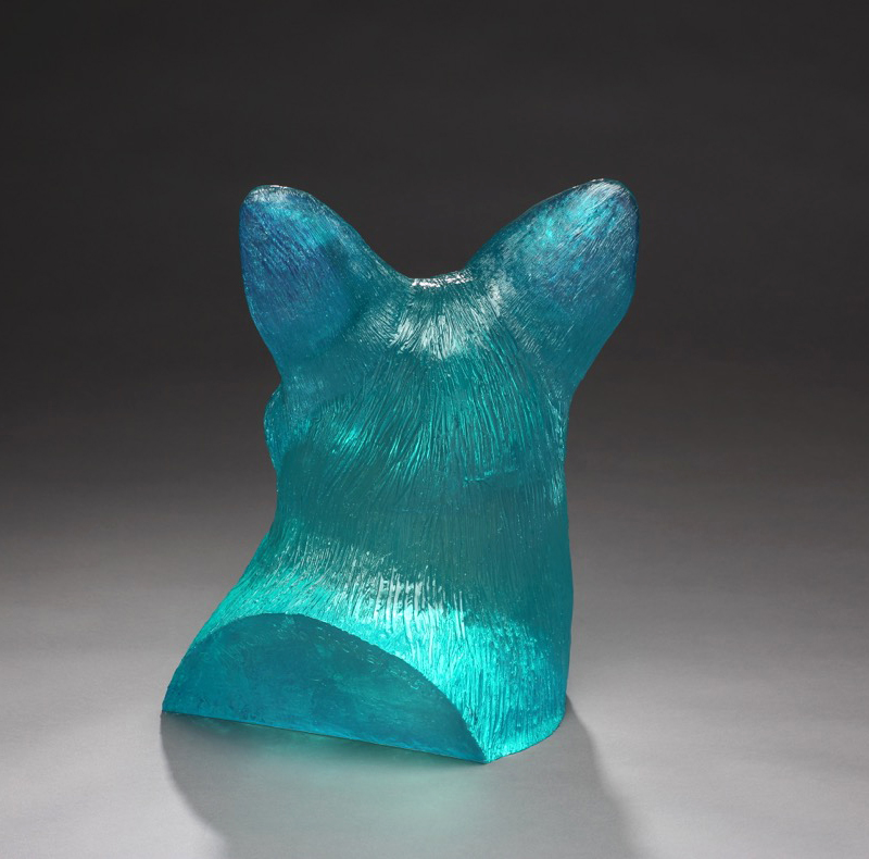Coyote Bust: Cobalt Turquoise - Back View